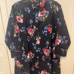 Ralph Lauren Black Floral Midi Dress